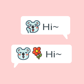 チャットで挨拶するイラスト